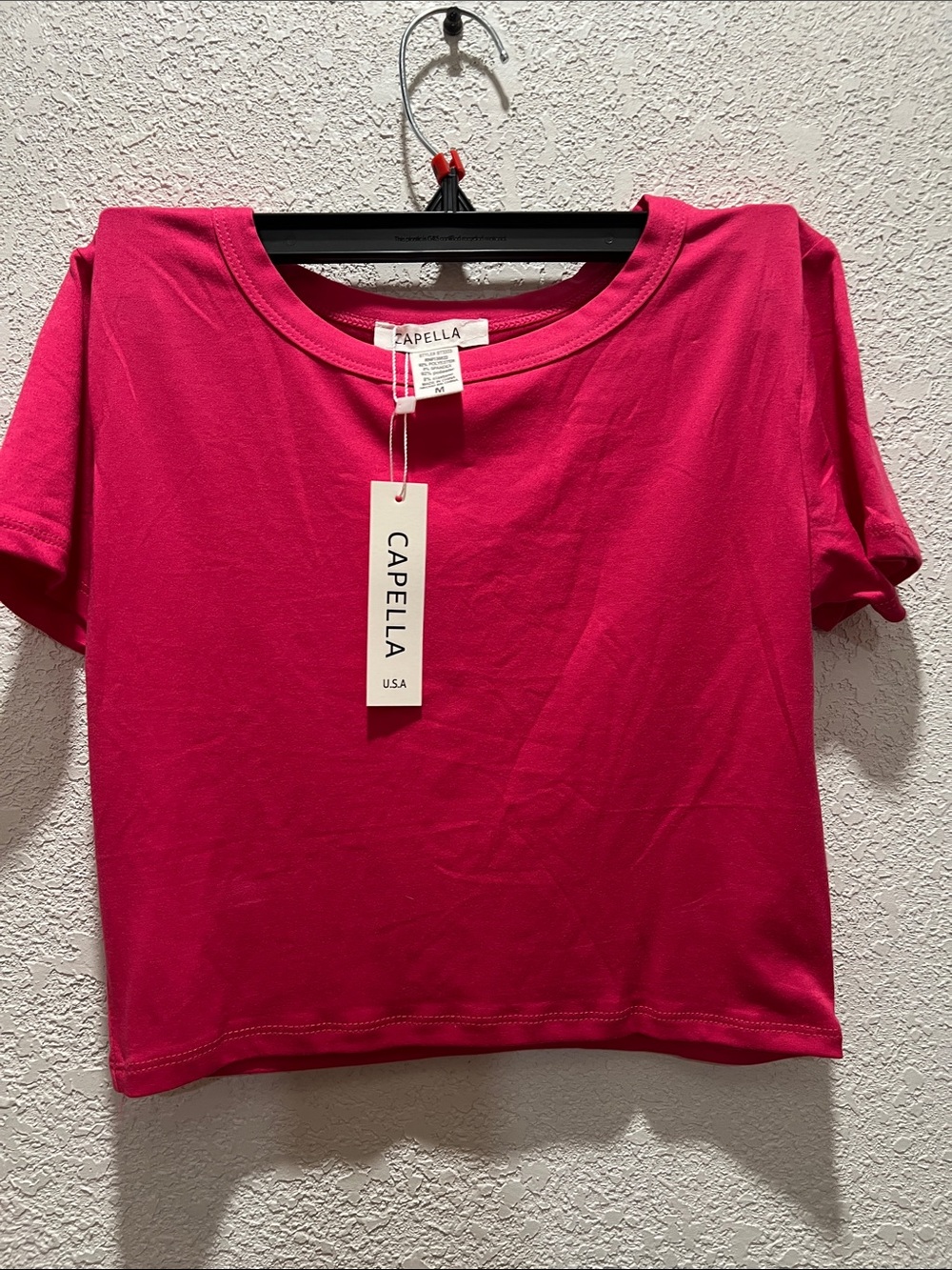 Capella Women's Hot Pink Short Sleeve Crop Tee